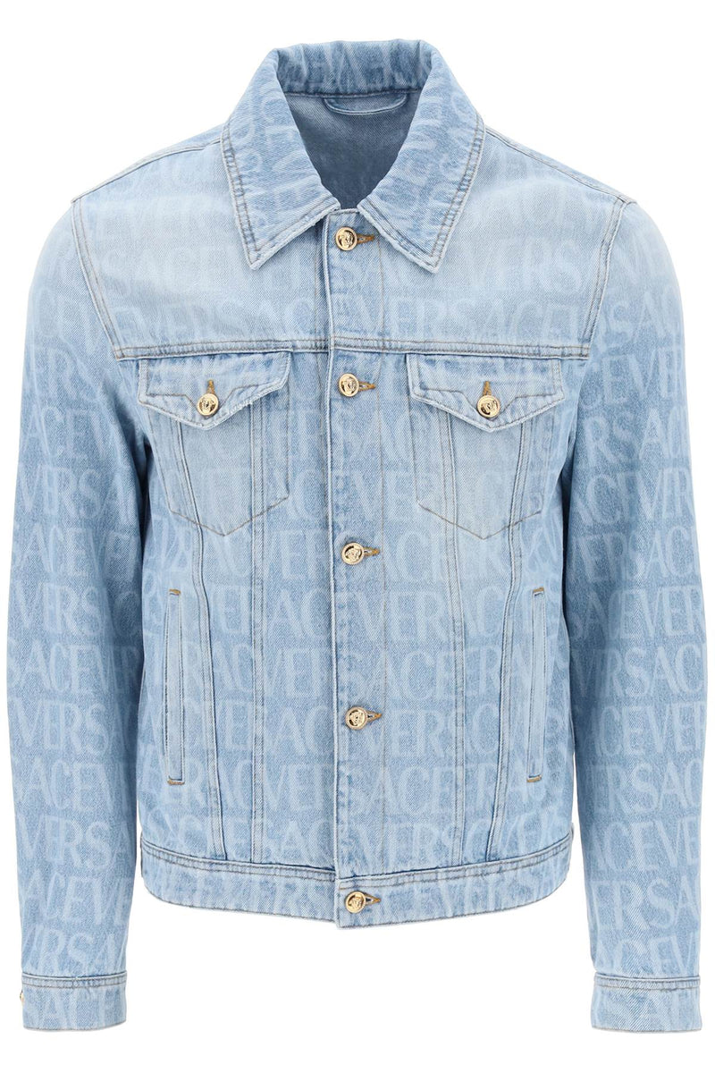 Versace Versace Allover Denim Jacket Blue