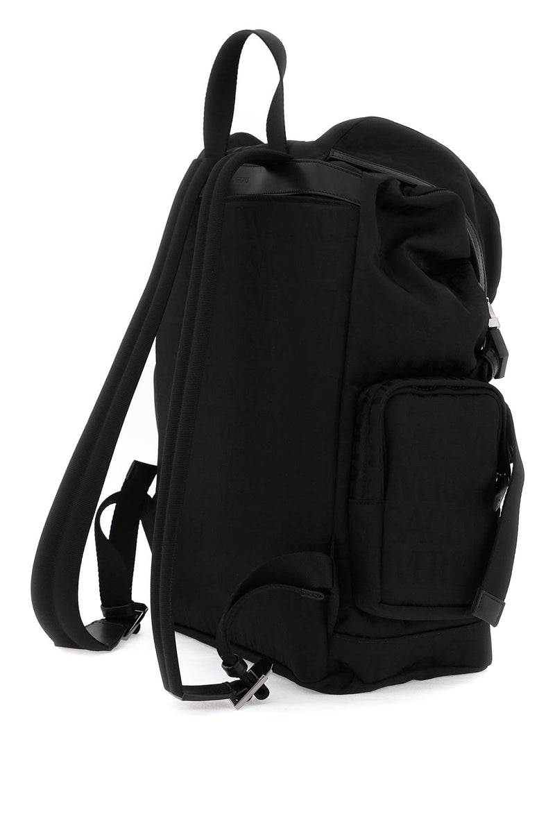 Versace Versace Allover Neo Nylon Backpack Black