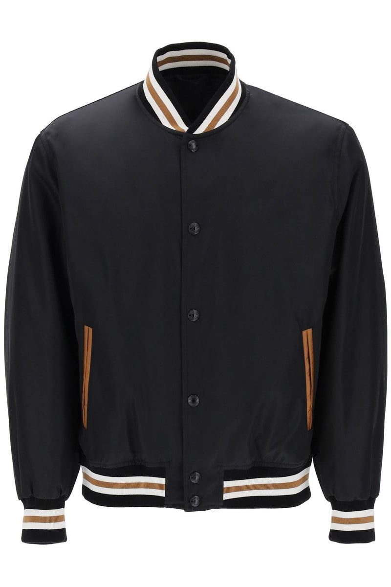 Versace Medusa Flame Nylon Bomber Jacket Black