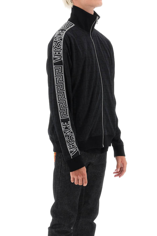 Versace Techno Versace Allover Track Sweatshirt Black