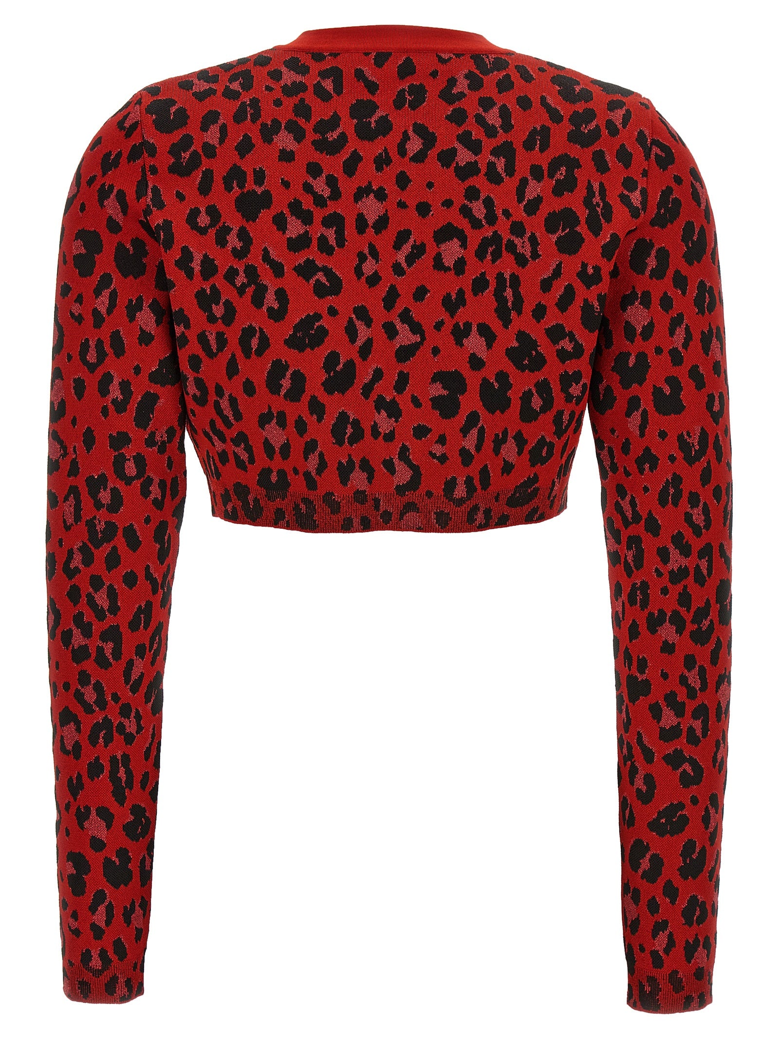 Versace Animal Print Cropped Cardigan