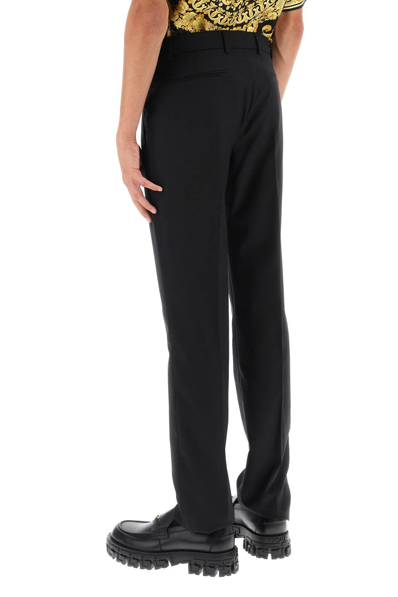 Versace Tailored Pants With Medusa Details Black