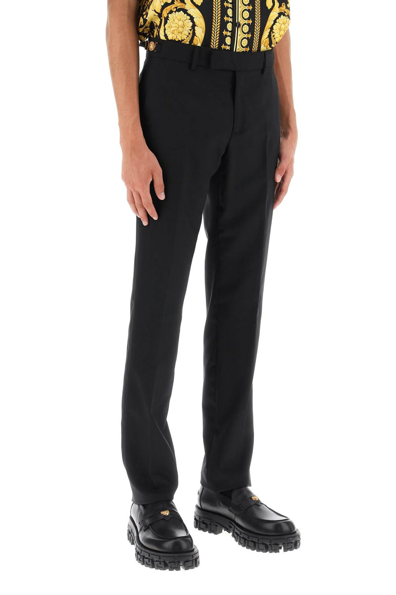 Versace Tailored Pants With Medusa Details Black