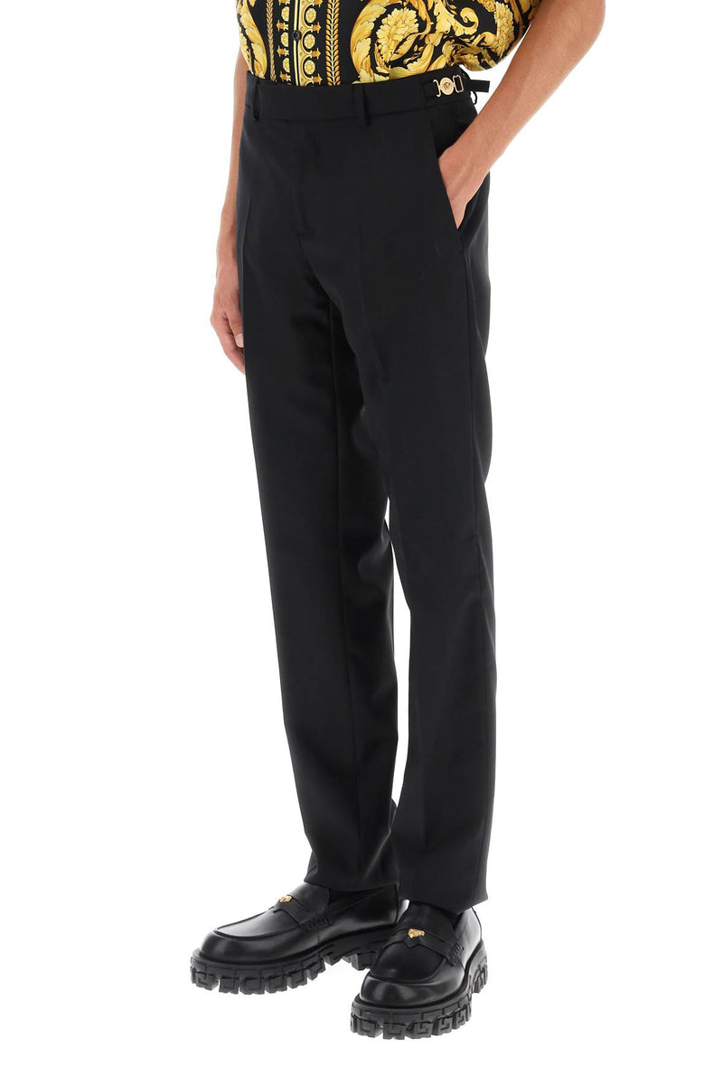 Versace Tailored Pants With Medusa Details Black