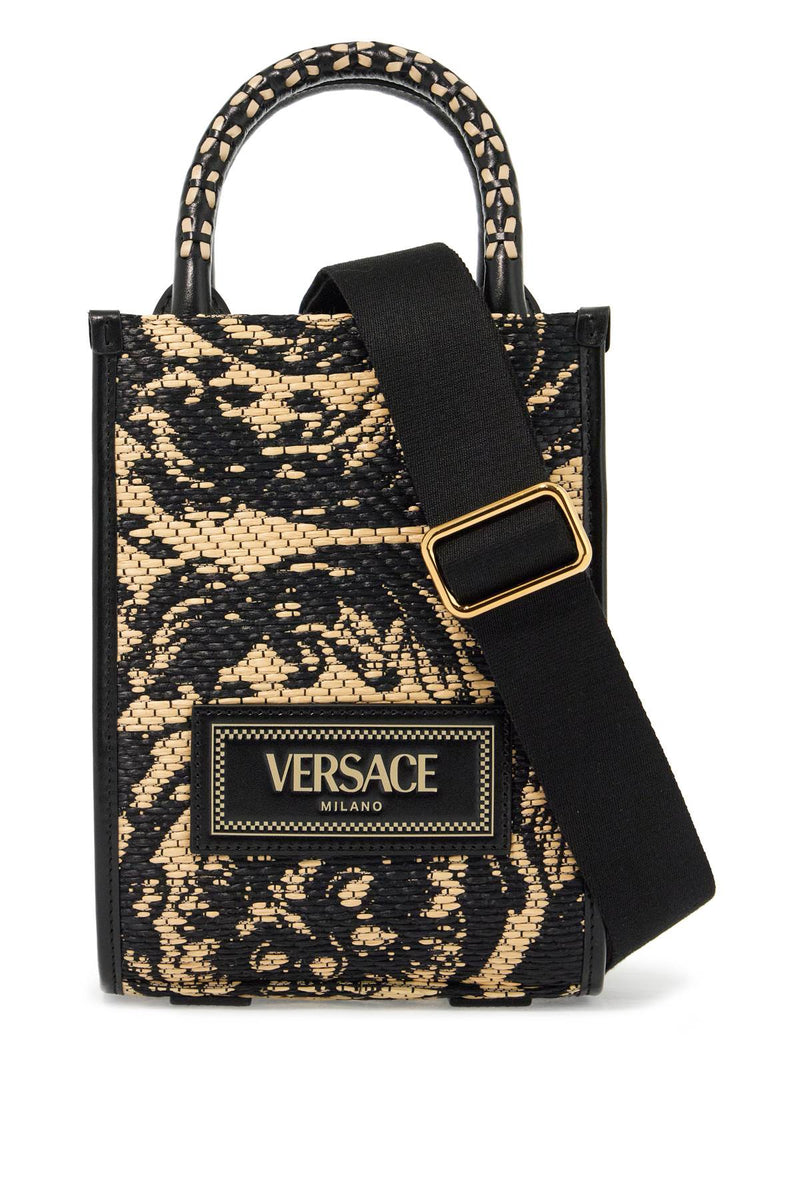 Versace Mini Athena Barocco Tote Bag Black