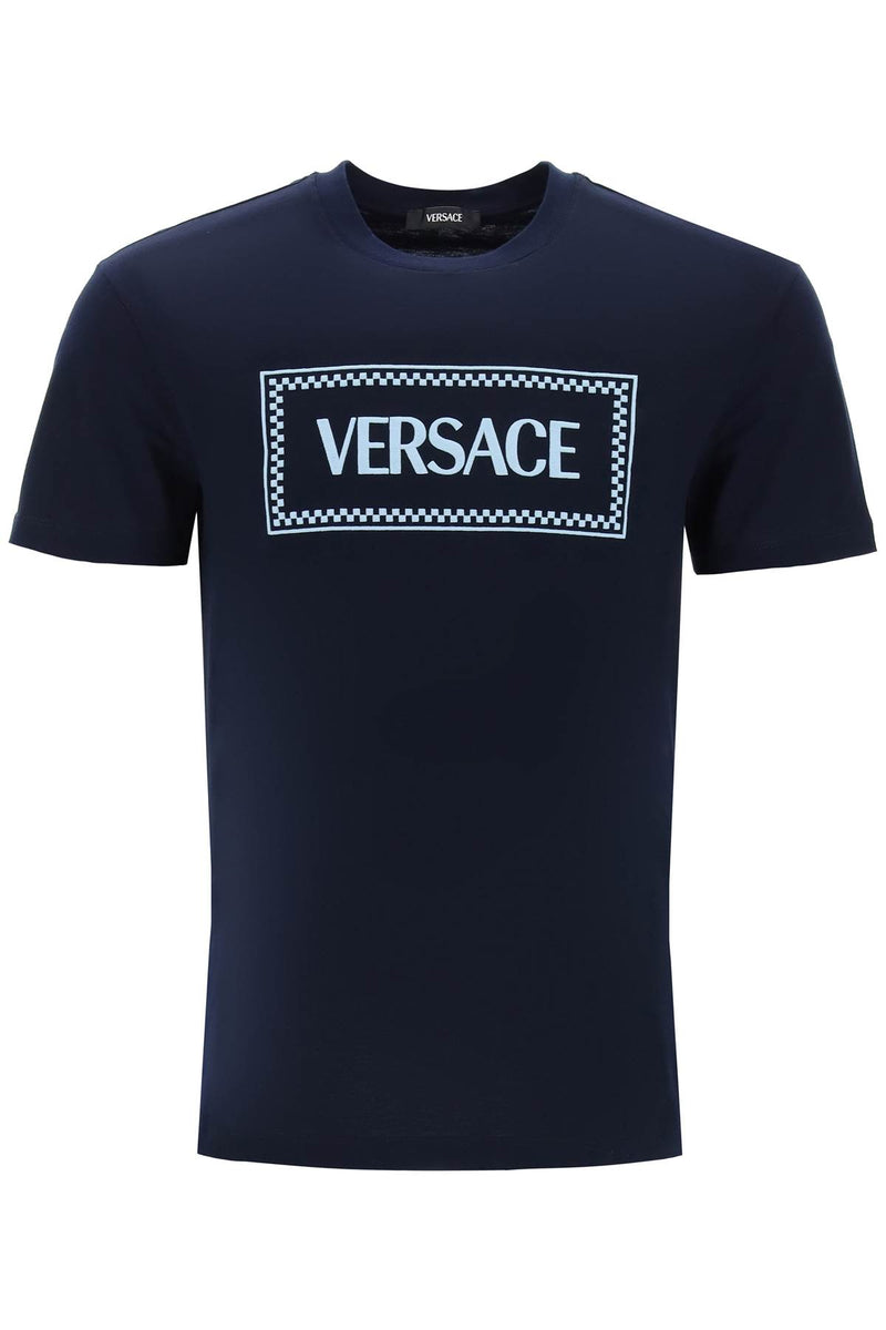 Versace Embroidered Logo T-Shirt Blue