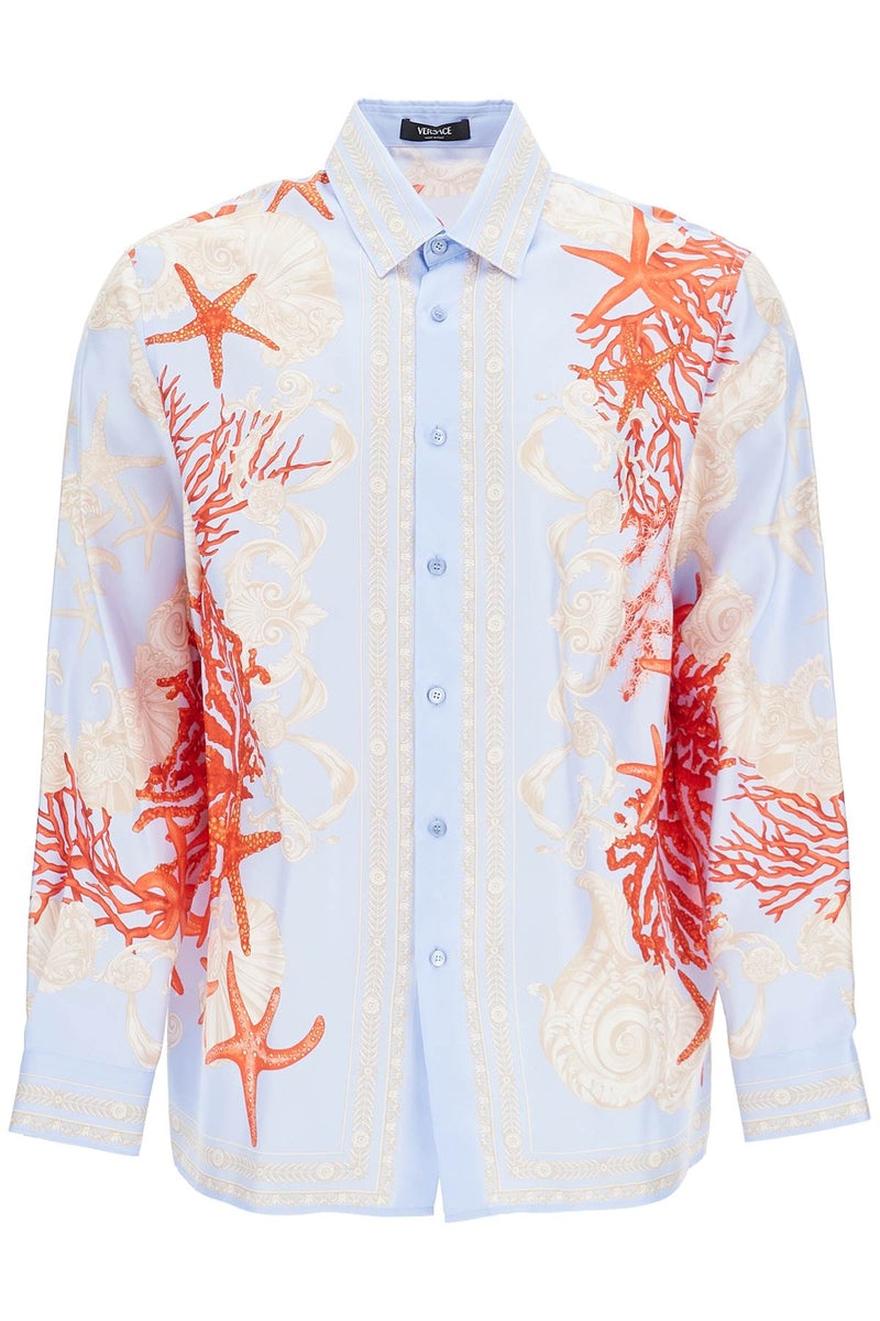 Versace Barocco Sea Silk Shirt Blue