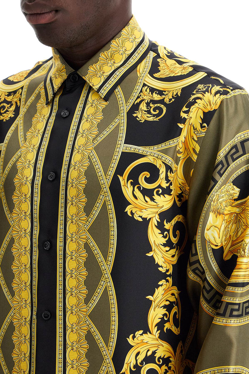 Versace Barocco Silk Shirt Yellow