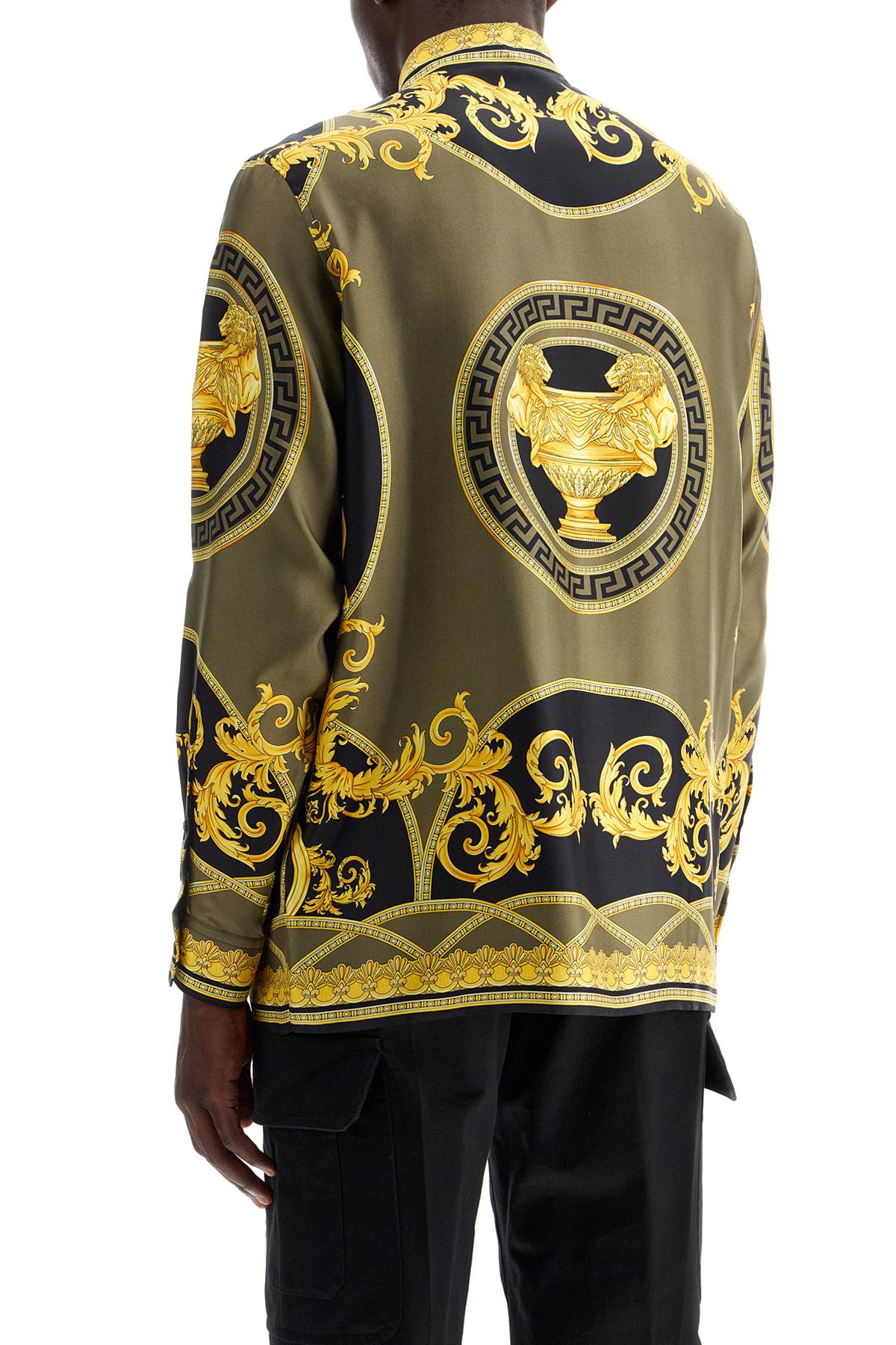 Versace Barocco Silk Shirt Yellow