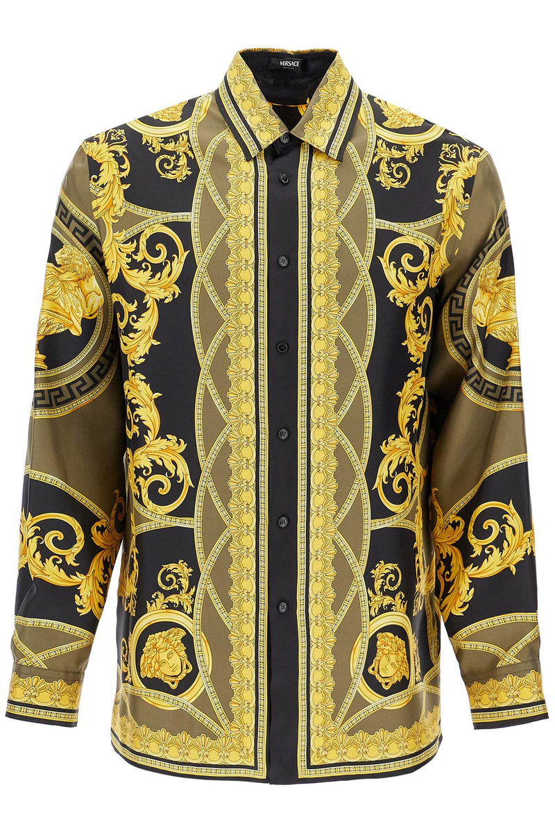 Versace Barocco Silk Shirt Yellow