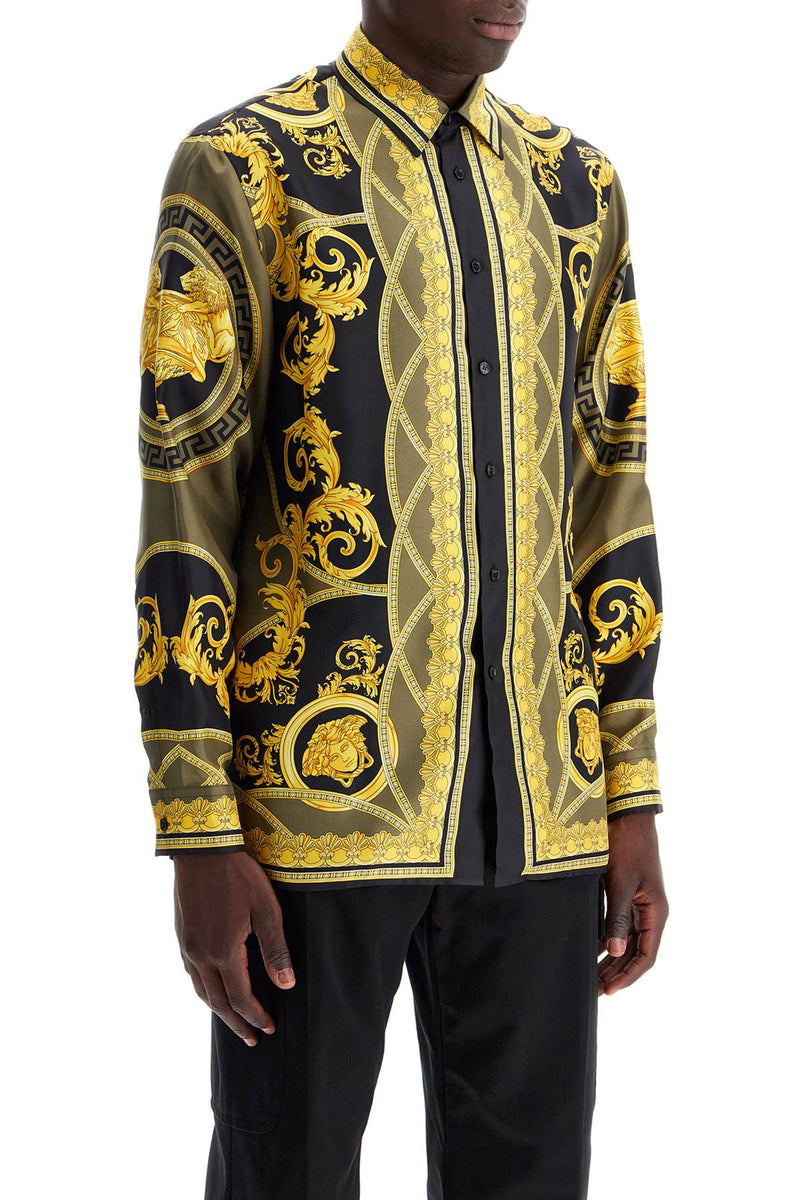 Versace Barocco Silk Shirt Yellow