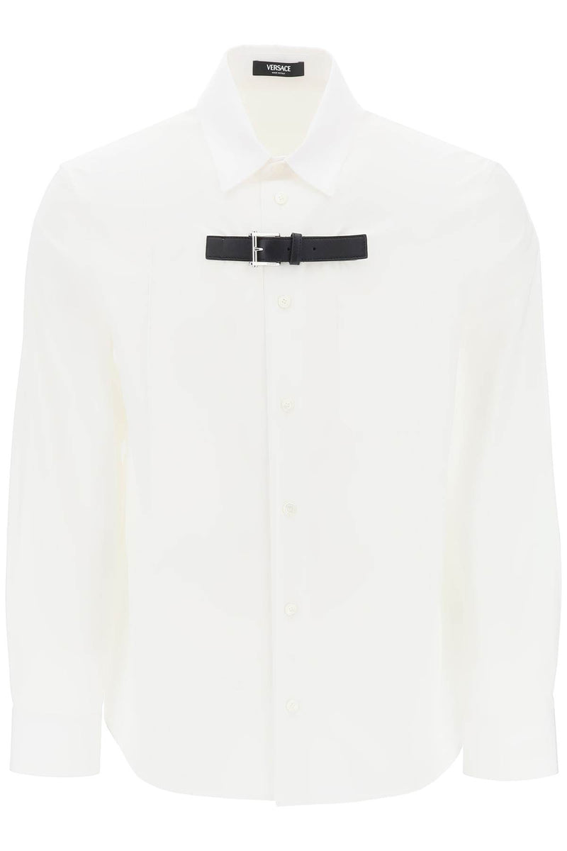 Versace Leather Strap Shirt White