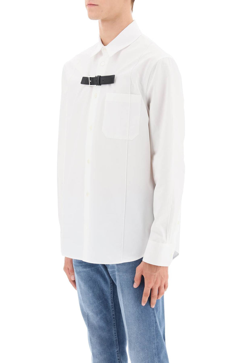 Versace Leather Strap Shirt White