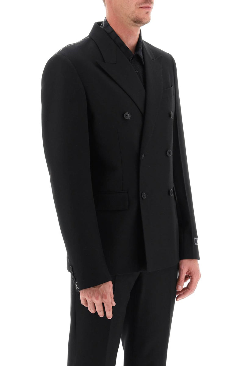 Versace Tailoring Jacket In Wool Black