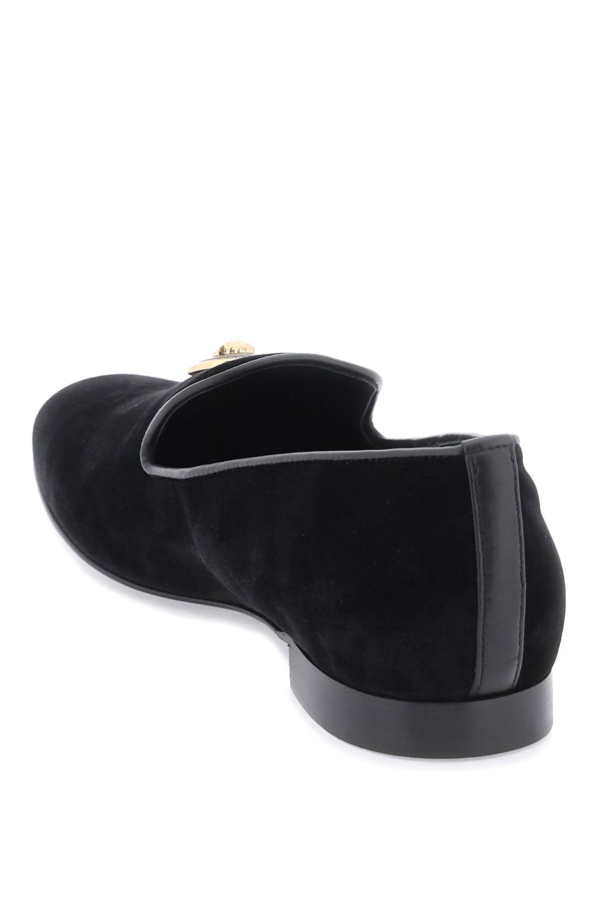 Versace Velvet Medusa Loafers Black