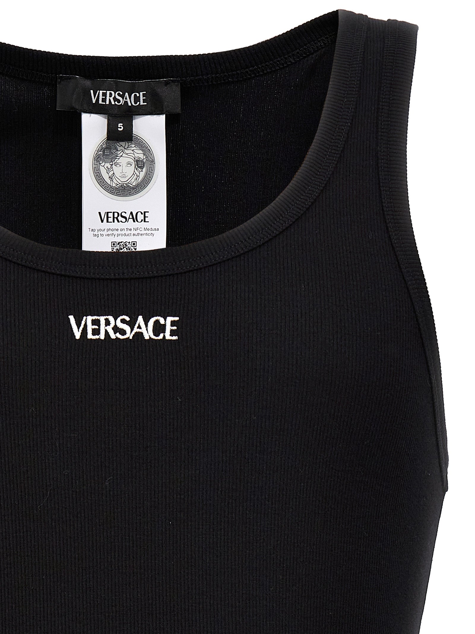 Versace Logo Embroidery Tank Top