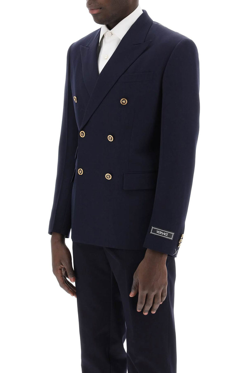 Versace Tailored Jacket With Medusa Buttons Blue