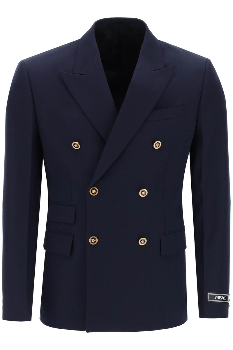 Versace Tailored Jacket With Medusa Buttons Blue