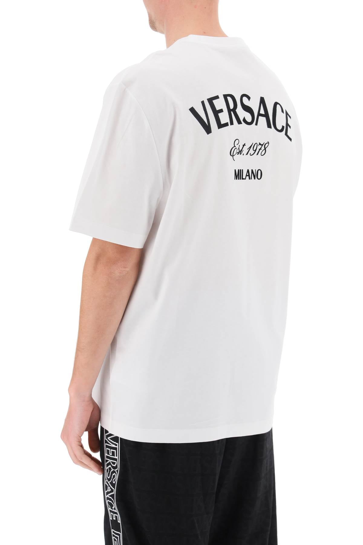 Versace Milano Stamp Crew-Neck T-Shirt White