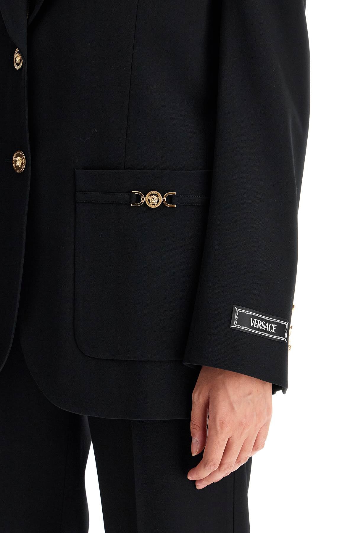 Versace Single-Breasted Wool Stretch Blazer