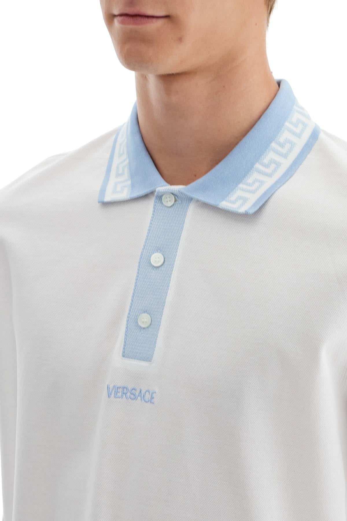 Versace Polo Shirt With Greek Motif