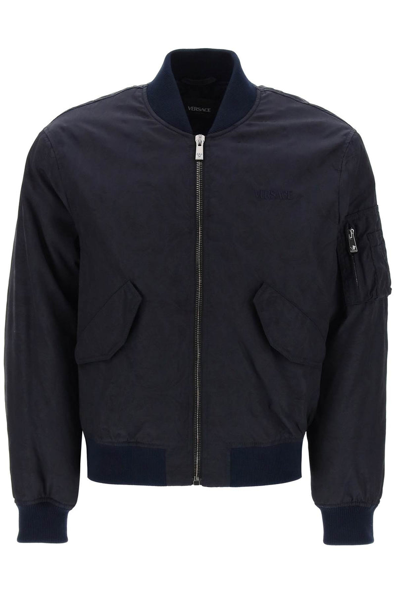 Versace Barocco Bomber Jacket Blue