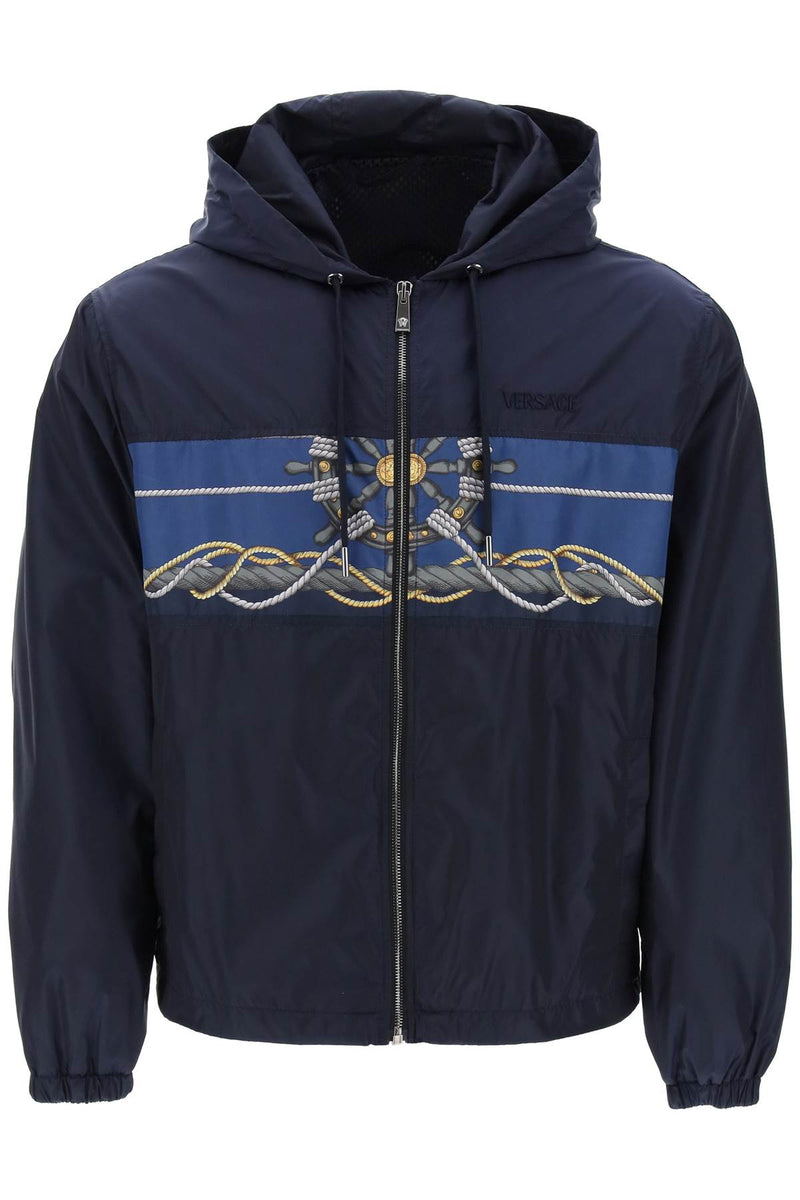 Versace Versace Nautical Hooded Jacket Blue