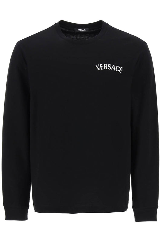 Versace Milano Stamp Long-Sleeved T-Shirt Black