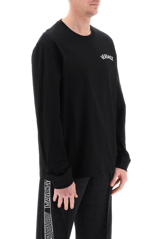 Versace Milano Stamp Long-Sleeved T-Shirt Black