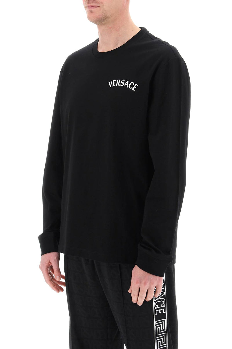 Versace Milano Stamp Long-Sleeved T-Shirt Black