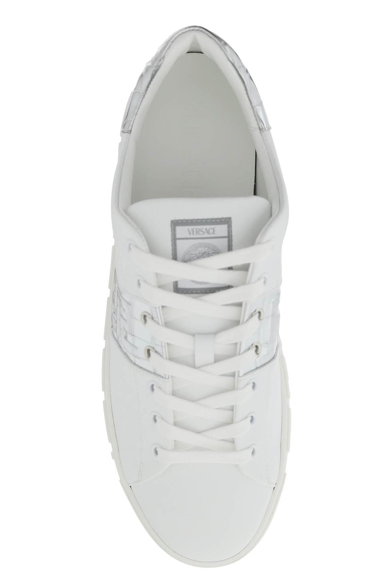 Versace Greek Pattern Sneakers Silver