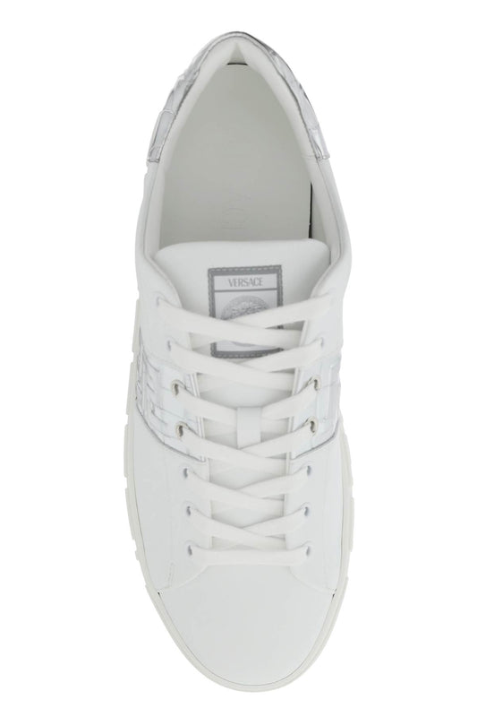 Versace Greek Pattern Sneakers Silver