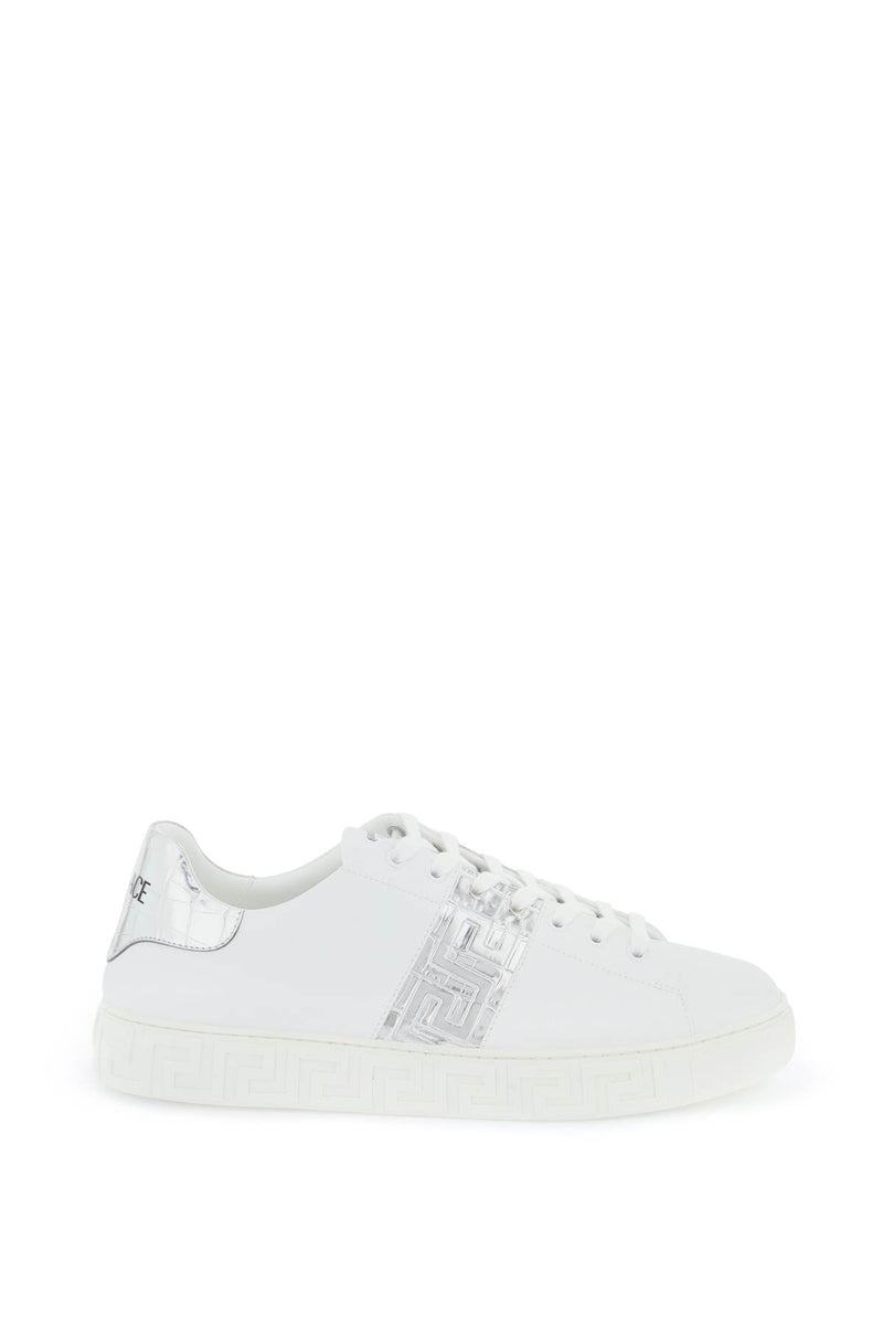 Versace Greek Pattern Sneakers Silver