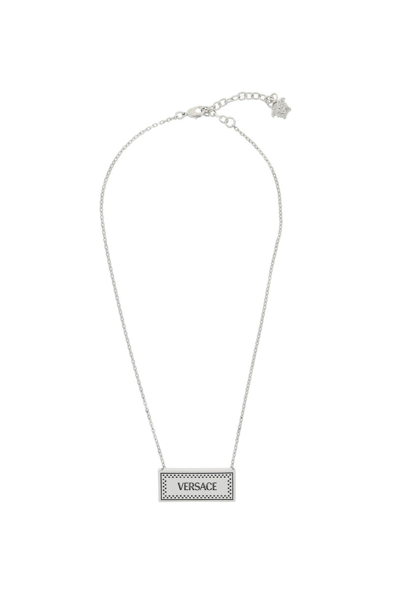 Versace 90'S Vintage Logo Necklace Silver