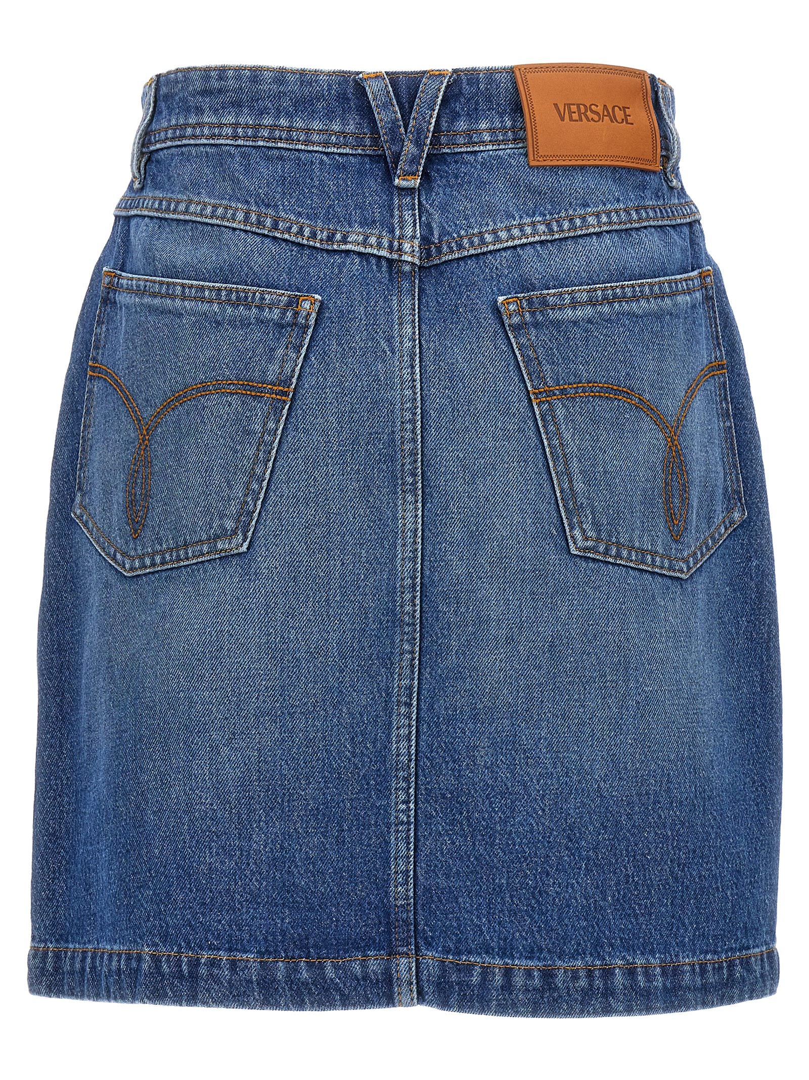 Versace 'Medusa '95' Denim Skirt