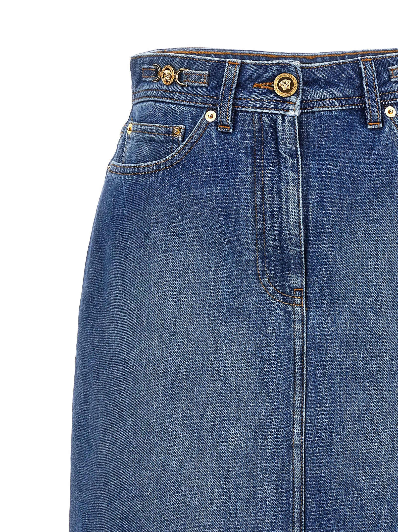 Versace 'Medusa '95' Denim Skirt