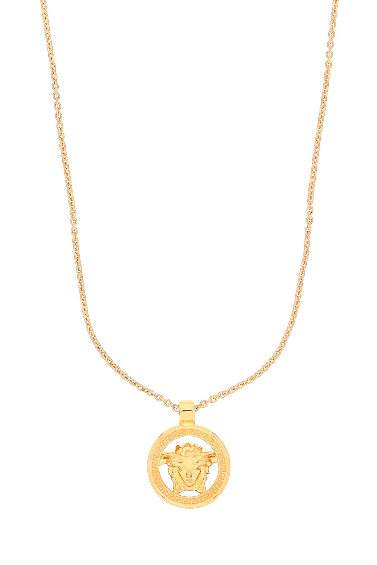 Versace Men'S Lion Head Round Gold Adjustable Necklace