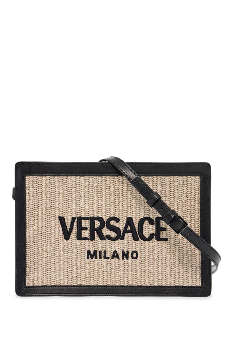 Versace Raffia Pouch For Neutral