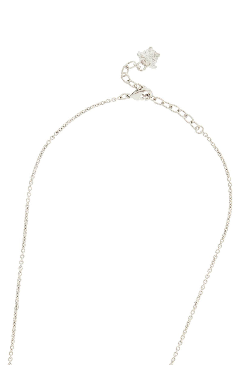 Versace Ic Crystal Necklace With Pendant And Chain Silver