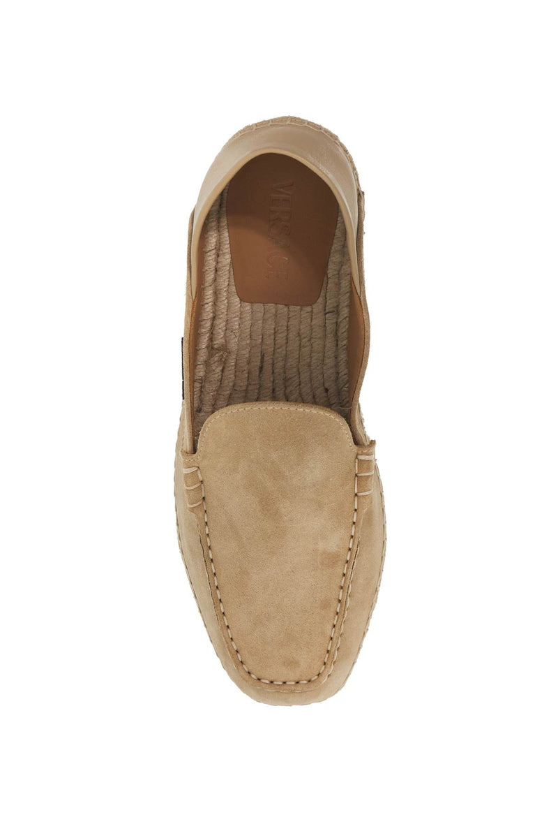 Versace Suede Moccasin-Style Es Beige