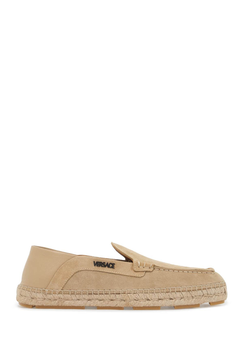 Versace Suede Moccasin-Style Es Beige