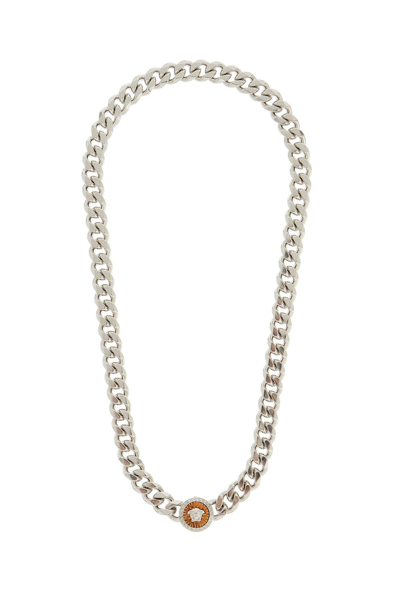 Versace Medusa Chain Necklace With Pendant Silver