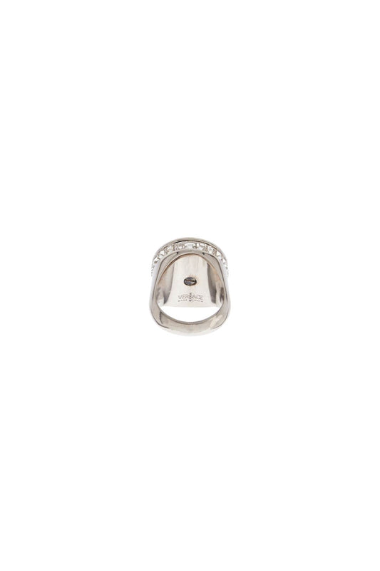 Versace Icon Ring With Crystals Silver