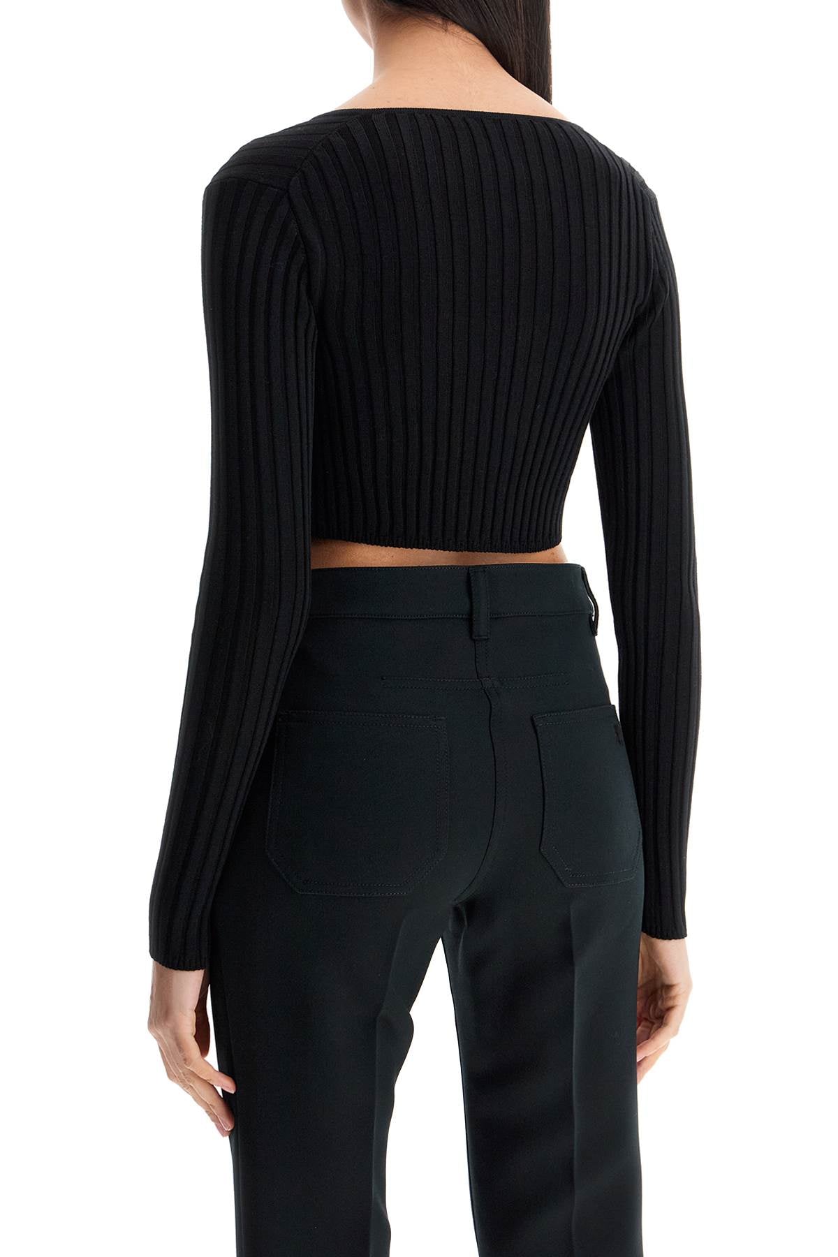 Versace 'Cropped Safety Pin Cardigan