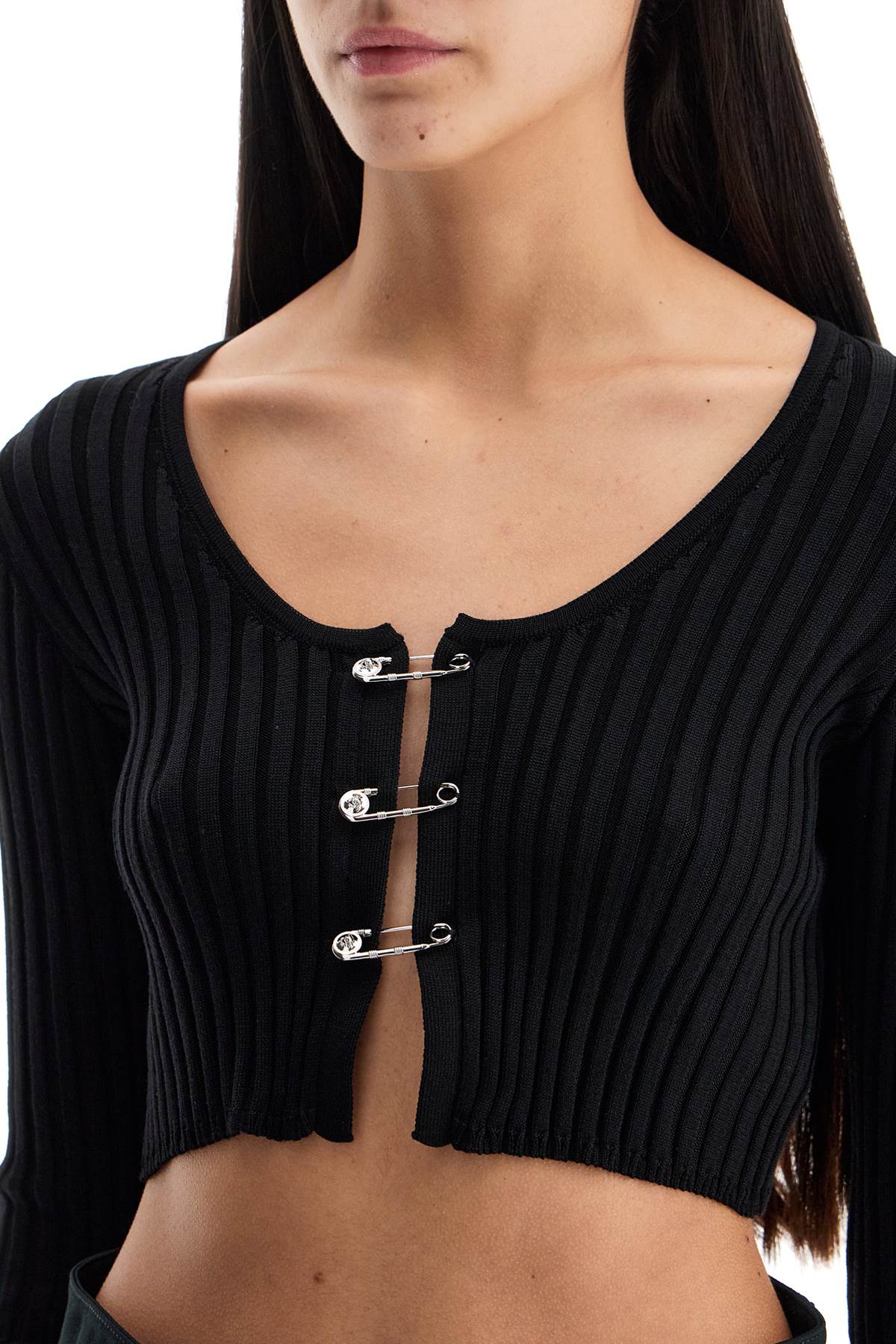 Versace 'Cropped Safety Pin Cardigan