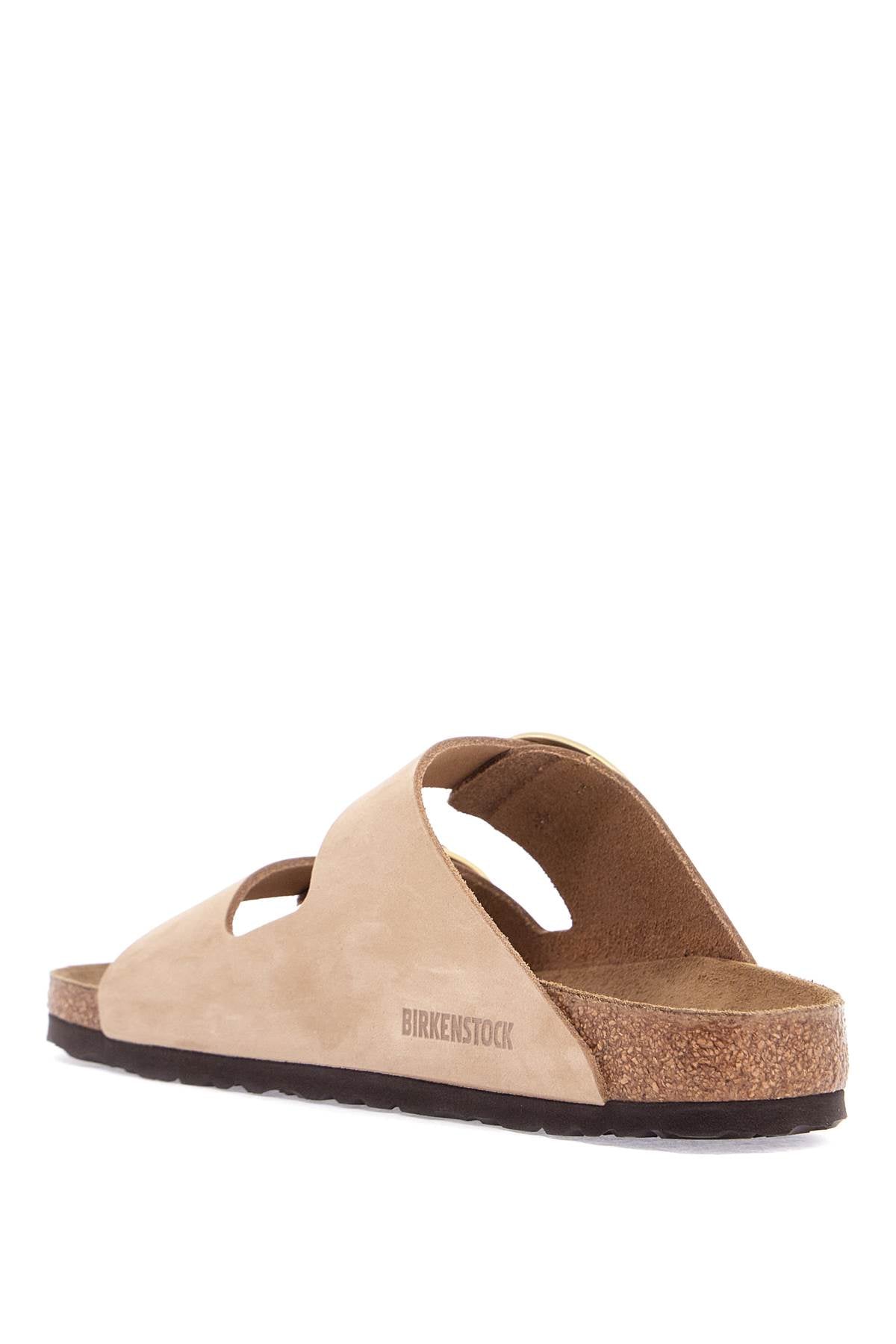 Birkenstock Nubuck Leather Sandals Sandcastle With Golden Buckles