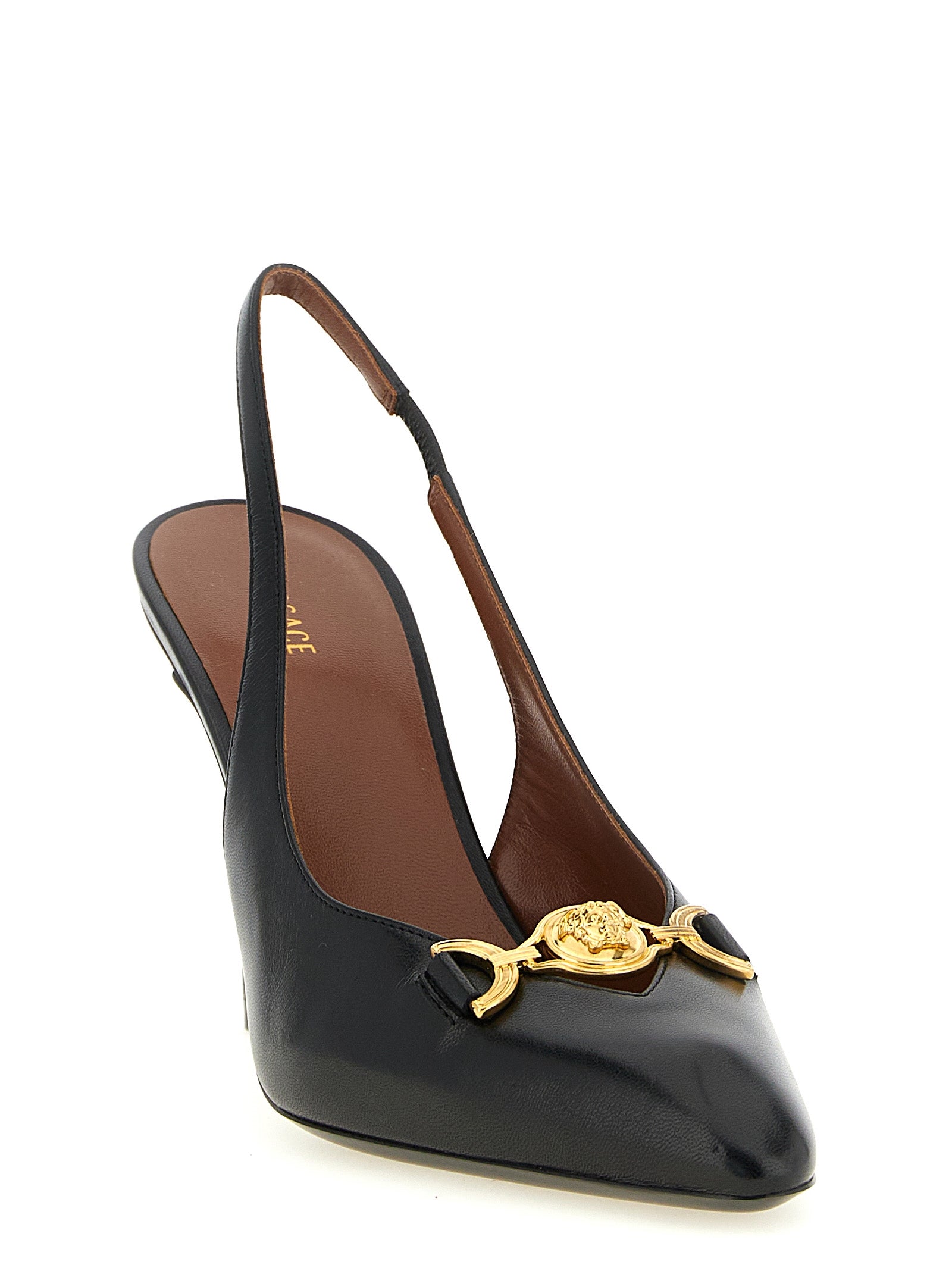 Versace 'La Medusa' Leather Slingbacks