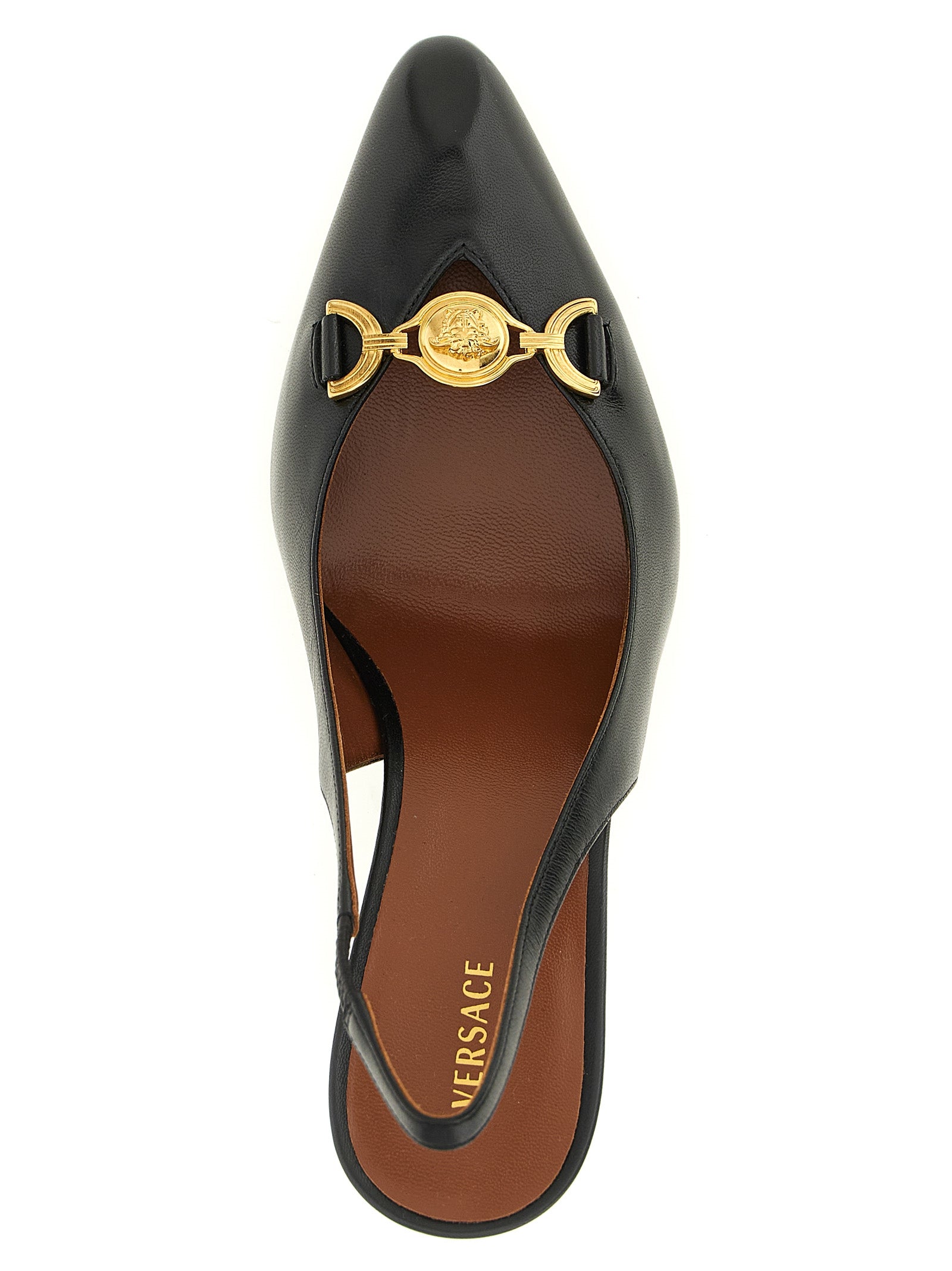 Versace 'La Medusa' Leather Slingbacks