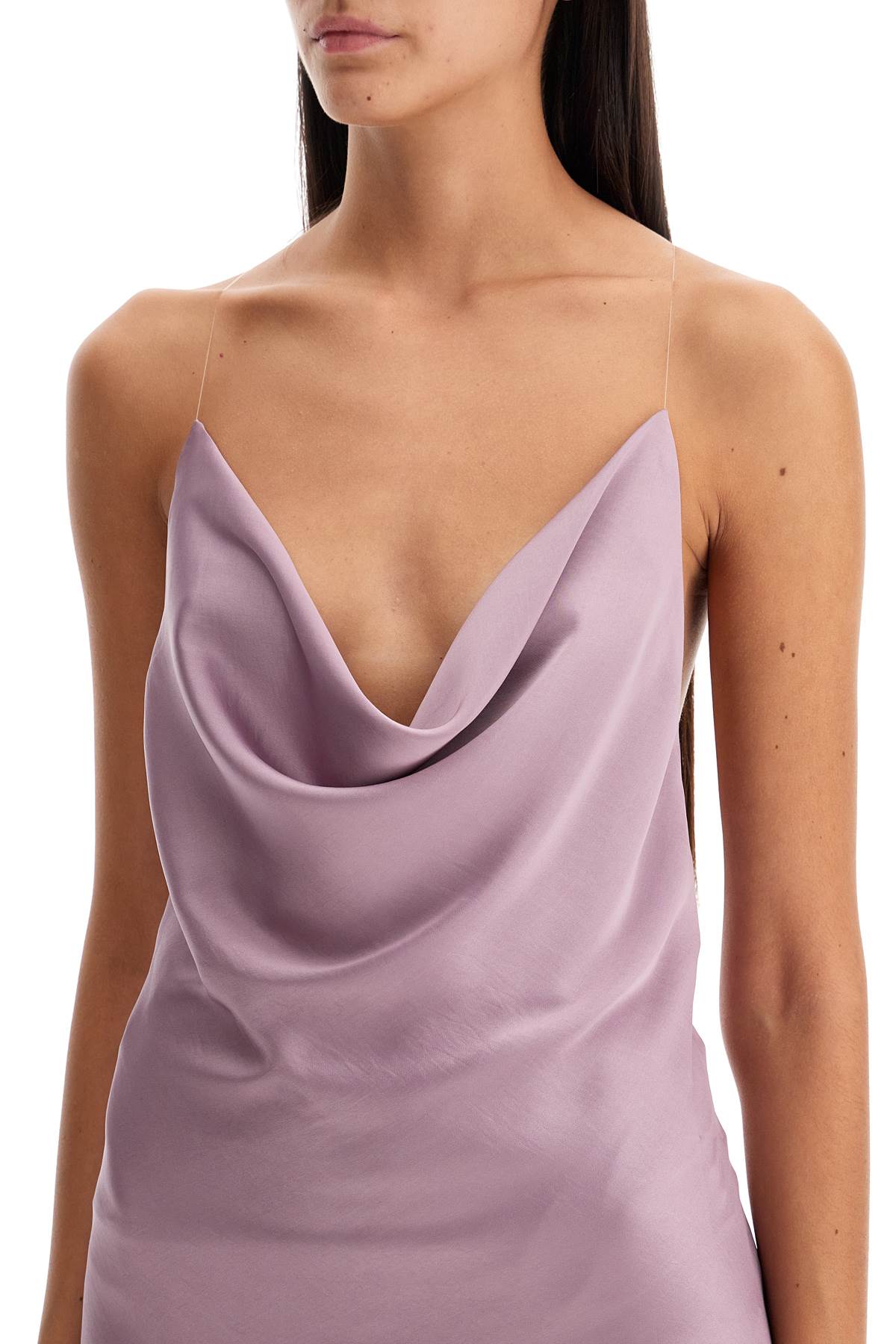 Y Project Mini Satin Slip Dress With Spaghetti Straps