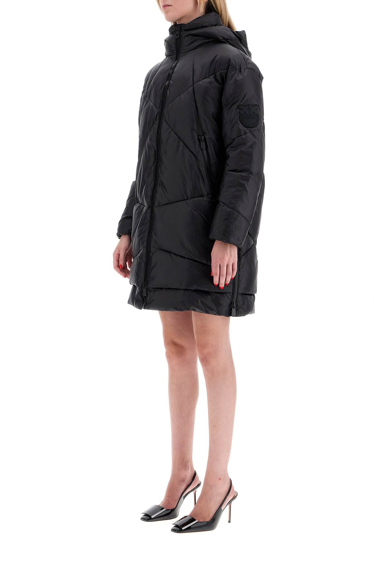 Pinko Mid-Length Down Jacket With Hood